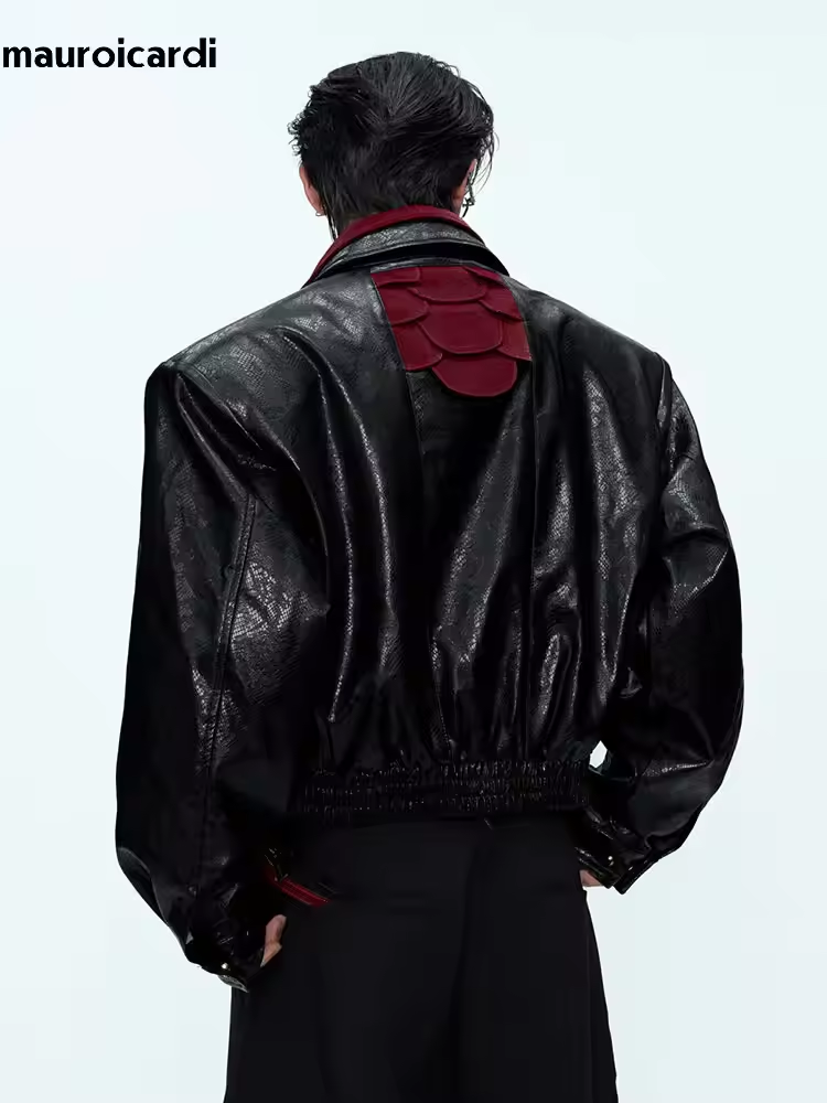 Streetwear Clothing Brands - جاكيت ماورويكاردي للرجال من الجلد الصناعي