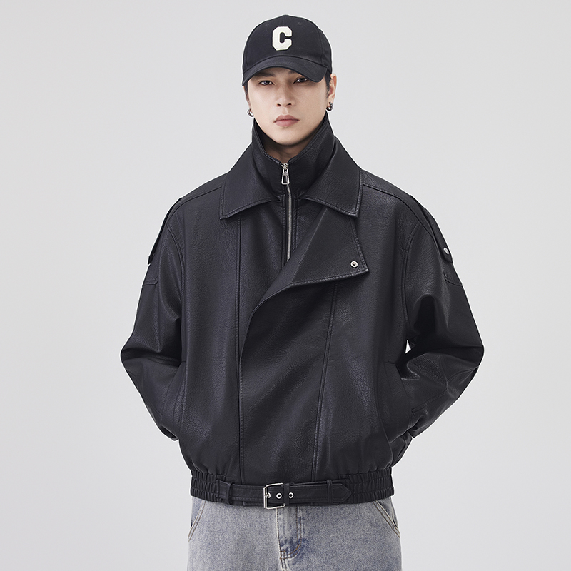 Streetwear Clothing Brands - الخريف الشتاء سترة جلدية الرجال الشارع