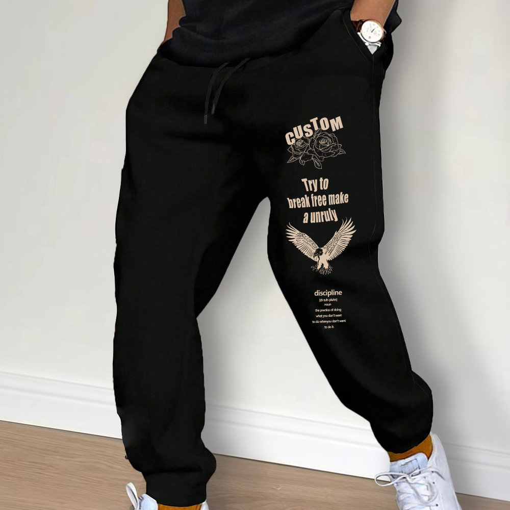 Streetwear Brand Clothing - بنطال رياضي متوسط الخصر برباط للرجال