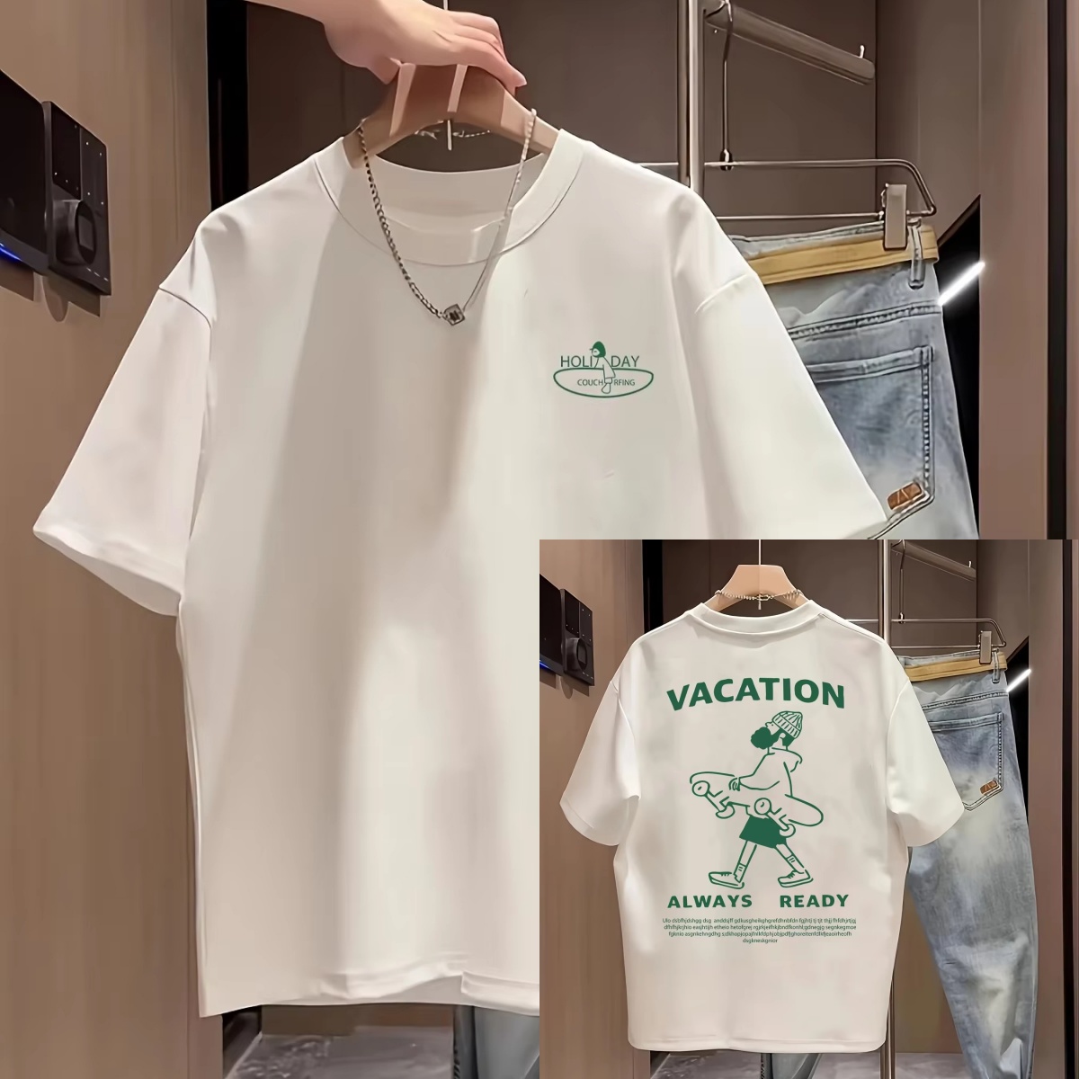 تي شيرت أبيض مطبوع عليه شعار و - مراجعة Streetwear Brand Slogans وسعره